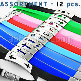 blk162 full rubber bracelet with a steel closure and logo plate