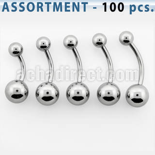 blk196 surtido piercings 100 piercings ombligo bolas 5 8mm al por mayor
