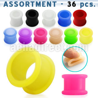 blk200 36 pcs silicone flesh tunnel in assorted colors