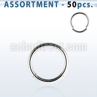 blk221b surtido piercings 50 aros segmento acero quirurgico venta