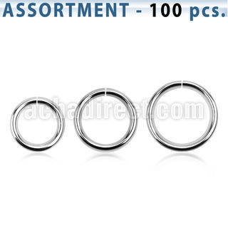 blk223d bulk of 100 pcs of 1 6mm surgical steel seamless ring