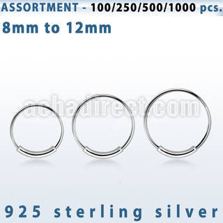blk289 surtido por mayor aros nariz plata aros nariz continuos plata 925 0 6mm 8mm 12mm al por mayor