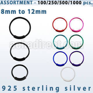 blk293 surtido por mayor aros nariz plata aros nariz continuos plata 925 colores 0 6mm mayorista