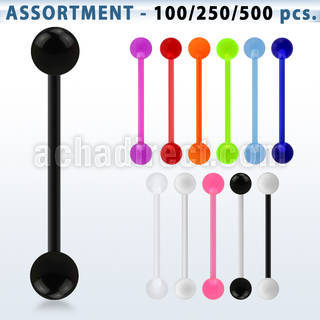 blk338 acrylic uv tongue barbell with 6mm acrylic ball