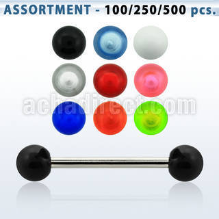 blk345 surtido piercings surtido barbells lengua acero quirurgico bolas acrilico uv 5mm 16mm distribuidor mayorista