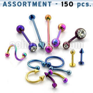 blk37 surtido piercings 150 pack iniciacion labrets bananas ceja anillos cierre presion barbells lengua barbells industriales venta