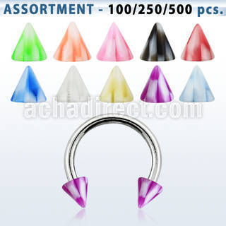blk384 surtido piercings barbells circulares acero quirurgico variados conos acrilicos cuadros 3mm 8mm mayorista