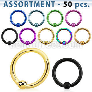 blk393 top pvd plated 316l ball closure ring with 2 5mm ball
