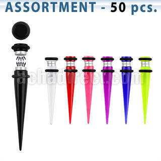 blk420 surtido piercings 50 expansores falsos magneticos acrilico uv anillos goma mayorista