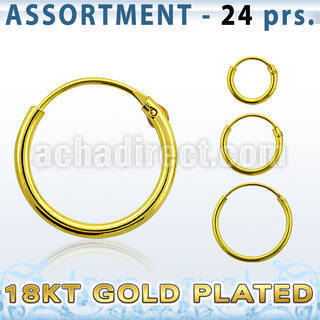 blk429 surtido piercings 24 pares aros oreja agujero plata esterlina 925 oro 18 kts distribuidor