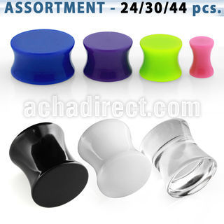 blk441 acrylic double flared saddle plug in solid color