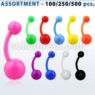 blk492 surtido piercings surtido piercings ombligo acrilico flexible bolas acrilicas colores lisos 5 8mm 10mm mayorista