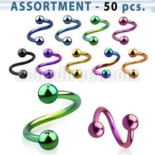 blk503 premium pvd plated 316l steel spiral with 3mm ball