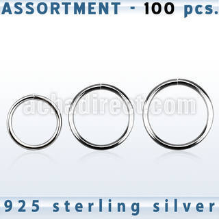 blk515 surtido piercings 100 aros continuos plata 925 distribuidor mayorista