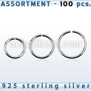 blk517 surtido piercings 100 aros continuos plata 925 distribuidor