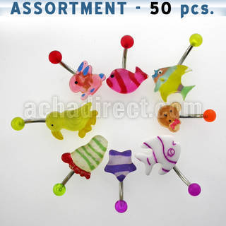 blk91 surtido piercings 50 piercings ombligo acero quirurgico figuras bola acrilica mayorista