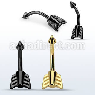 bn14taw pvd plated steel belly banana w cone steel arrow end