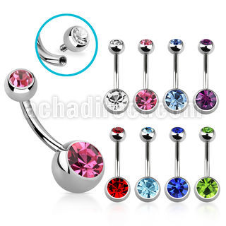 bn2cgin 316l steel belly banana w 8mm threaded 5mm bezel ball