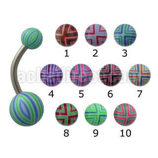 bnacb 316l steel belly banana w 5 8mm cross acrylic ball