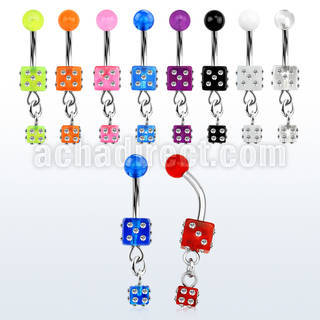 bndidc piercing ombligo acero quirurgico dados acrilico uv cristal 5 6mm dado acrilico uv cristal 4mm colgado 10mm distribuidor