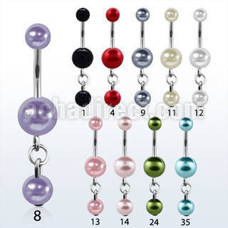 bndpr1 piercing ombligo acero quirurgico bolas perlas falsas 5 8mm perla 6mm mayorista