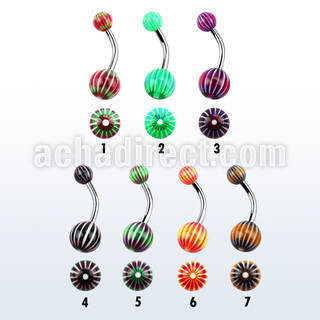 bndxd 316l steel belly banana w 5 8mm bulls eye design ball