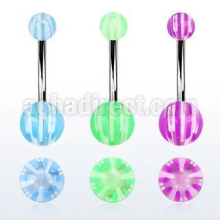 bndxw steel belly banana w acrylic balls w a star pattern