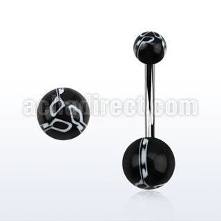 bndxx piercing ombligo acero quirurgico bolas acrilico 5 & 8 mm blanco negro 38 10mm distribuidor mayorista