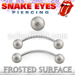 bnefo5l steel snake eye piercing banana w 5mm frosted steel ball