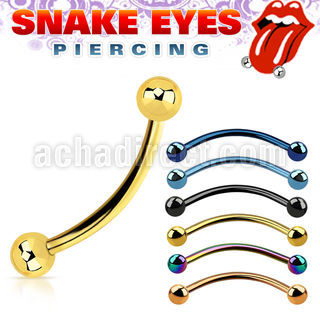 bnetbl anodized 316l steel snake eye banana with 3mm ball