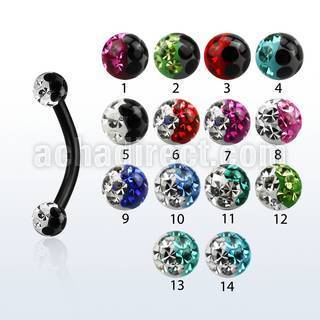 bnetfr3e banana ceja acero quirurgico anodizado bolas multi cristal 3mm colores venta