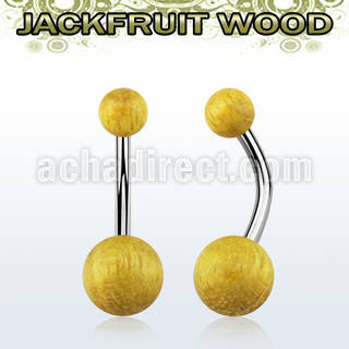 bngjf piercing ombligo organico barra 316l bolas madera jaca 5 8mm venta
