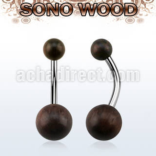 bngsn piercing ombligo organico barra 316l bolas madera sono 5 8mm distribuidor