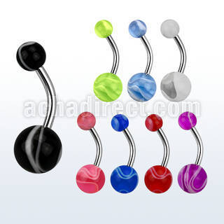 bnmb piercing ombligo acero quirurgico bolas acrilicas marmoladas 5 8mm 10mm venta