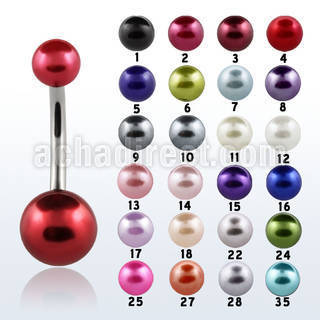 bnprb piercing ombligo acero quirurgico bolas 5mm 8mm perlas falsas venta