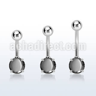 bnrdhm steel belly banana w prong set hematite stone