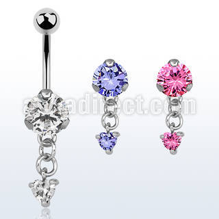 bnrz337 piercing ombligo acero quirurgico zirconia 8mm colgante corazon zirconia 38 10mm distribuidor mayorista