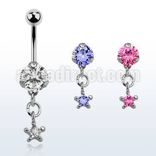 bnrz585 piercing ombligo acero quirurgico zirconia 8mm colgante estrella zirconia 38 10mm distribuidor mayorista