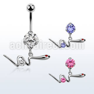 bnrz729 piercing ombligo acero quirurgico zirconia 8mm colgante serpiente redonda 4mm zirconia cuerpo ojo cristal 38 10mm venta