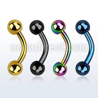 bntb5 anodized 316l steel banana, with two 5mm balls