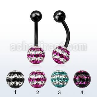 bntfr8d anodized 316l steel belly banana w tri line ferido ball