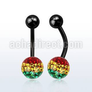 bntfr8r anodized 316l steel belly banana w rasta ferido ball