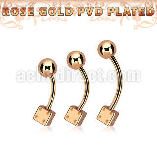 bnttsdi rose gold steel belly banana with a lower 5mm steel dice