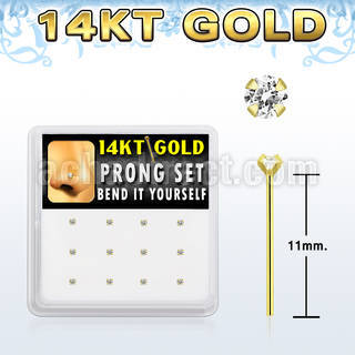 dgys19 distribuidor mayorista caja 12 piercing nariz doblar tu mismo oro 14 kts 0 6mm zirconia redonda 2mm distribuidor