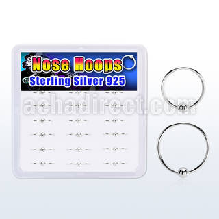 dnsm247 caja 18 aro nariz plata 925 0 6mm single bola 516 & 38 8mm & 10mm al por mayor