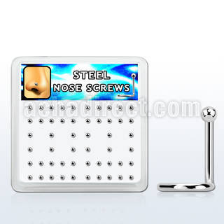 bxnsb18 caja 52 piercing nariz l acero quirurgico brillo espejo distribuidor mayorista