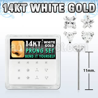 dwys8 caja 12 blanco piercing nariz doblar tu mismo oro 14 kts 0 6mm zirconia formas cuadrado estrella tri corazon venta por mayor