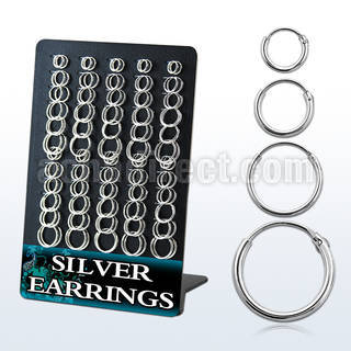 br310 display 60 pares aros oreja tubo agujero plata esterlina 925 lisa mayorista