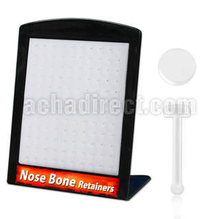 brac15 display 120 retainer piercing nariz hueso acrilico flexible transparente disco plano 2mm mayorista
