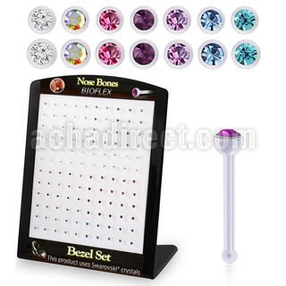 brac25 display w 120 bio  flex nose bones 2 2.5mm crystals